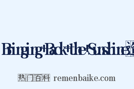 Bringing+Back+the+Sunshine造句是什么意思的图片